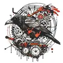 crow,time machine,dead  tattoo design idea
