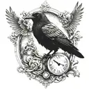 crow,time machine,dead  tattoo design idea