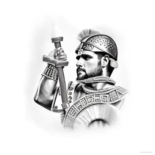 roman centurion tattoo design idea