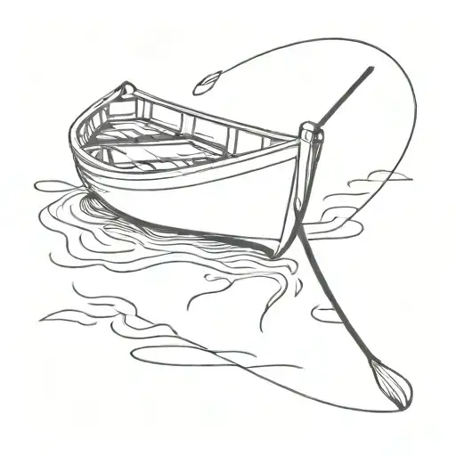 single line row boat   tattoo design idea