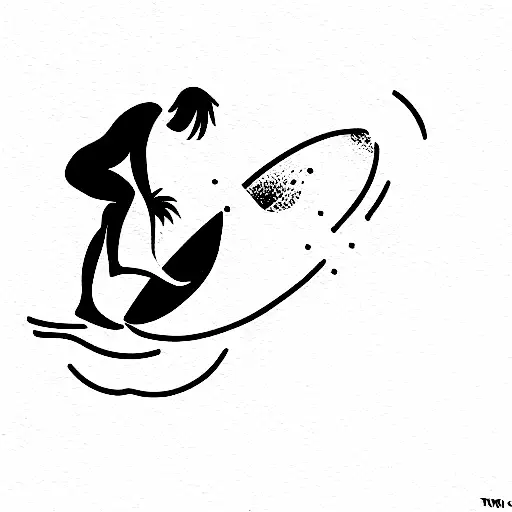 Surfing Hawaii Waves Aloha Ohana tattoo design idea