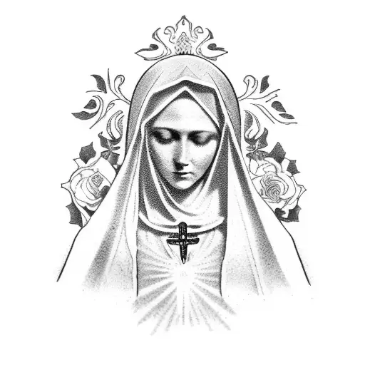 virgin mary tattoo design idea