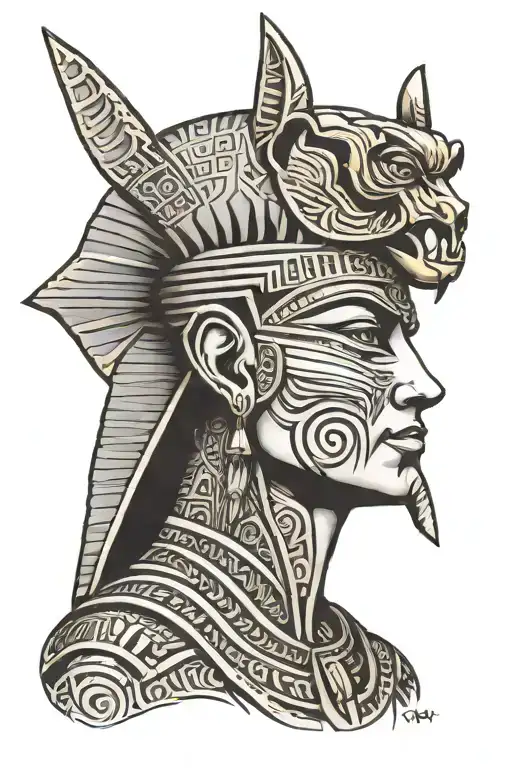 Face of Seth Egyptian God tattoo design idea