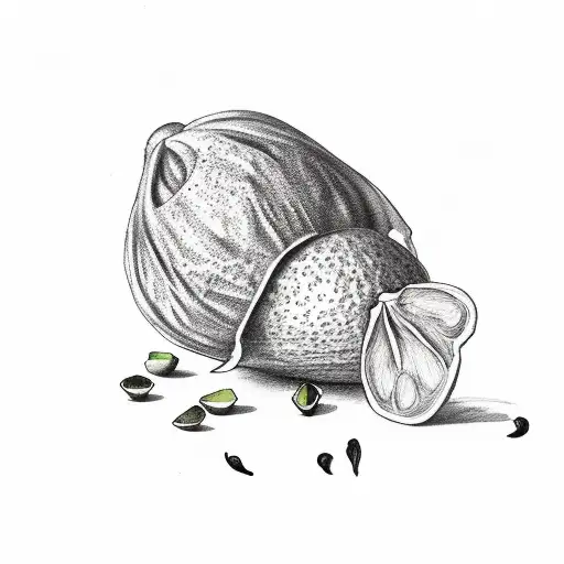 pistachio, raspberry, avocado  tattoo design idea