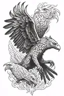 wolf, panter, eagle, phoenix rising from the ashes tattoo design idea