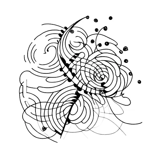 A minimalist tattoo of a quill pen and a paintbrush crossed together, representing Nesa's creative pursuits and love for both writing and art tattoo design idea