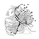 A minimalist tattoo of a quill pen and a paintbrush crossed together, representing Nesa's creative pursuits and love for both writing and art tattoo design idea