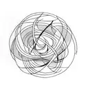 A minimalist tattoo of a quill pen and a paintbrush crossed together, representing Nesa's creative pursuits and love for both writing and art tattoo design idea