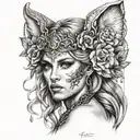 Freya goddess tattoo design idea
