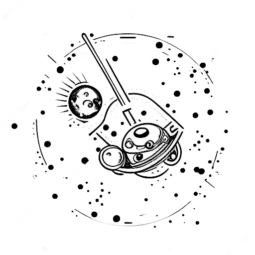 funny space tattoo design idea
