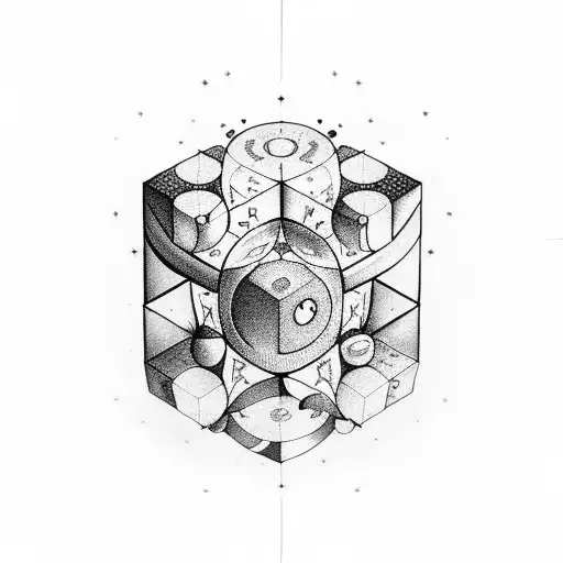 cosmic cubes tattoo design idea