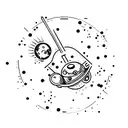 funny space tattoo design idea