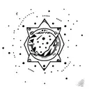 funny space tattoo design idea