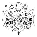funny space tattoo design idea