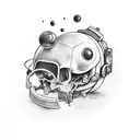 funny space tattoo design idea