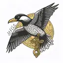 St Peter's keys with a loon and hawk flying tattoo design idea