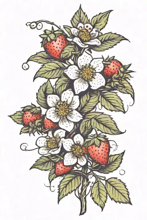 poison tree. strawberry flower blooming, cross tattoo tattoo design idea