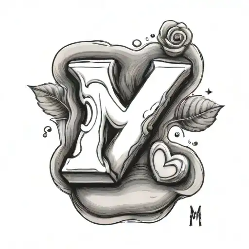 Marshmallow with the date 07/20/23 and the initial M with a little heart near it   tattoo design idea