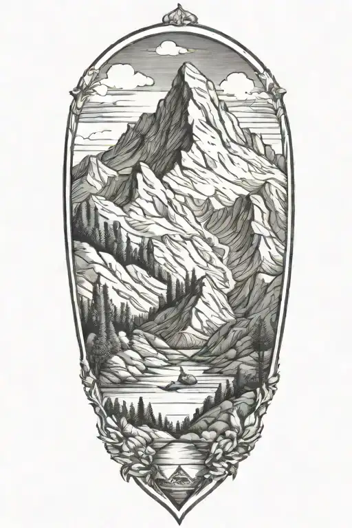 san bernardino, california mountain with arrowhead tattoo design idea