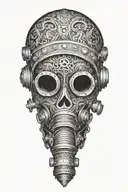 antique deep sea scuba mask with skull inside helmet  tattoo design idea