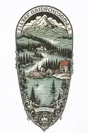 Lake Arrowhead CA with scottish theme tattoo design idea