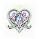 Design: Interlocking hearts with birth dates of the children (11.05.06 and 27.04.08) forming the core. Two hearts above  tattoo design idea