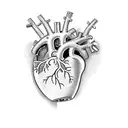 An anatomical heart with bar graphs and stock market charts tattoo design idea