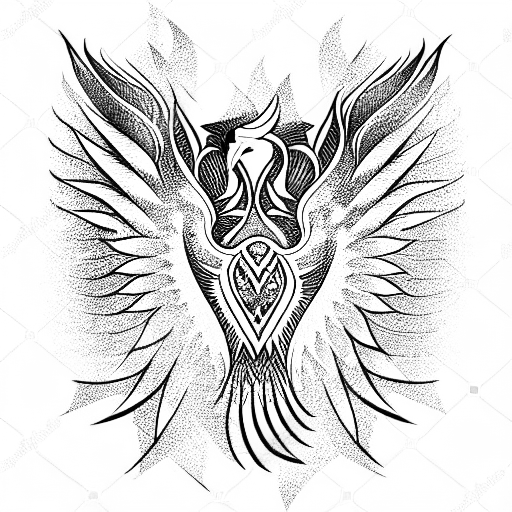 Tribal Phoenix tattoo design idea