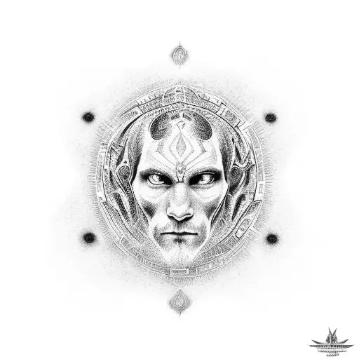 alex grey tool artwork black upper arm  tattoo design idea