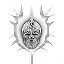 alex grey tool artwork black upper arm  tattoo design idea