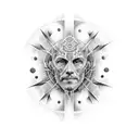 alex grey tool artwork black upper arm  tattoo design idea