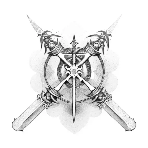 cross and sword  tattoo design idea