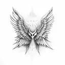 fallen angel with broken wings tattoo design idea