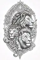 Lion and King tattoo design idea