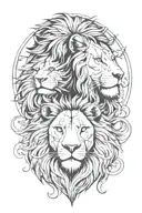 Lion and King tattoo design idea