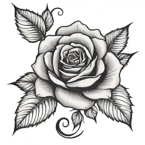 rose with Brenda  tattoo design idea
