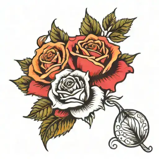 rose with Brenda next to it  tattoo design idea