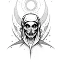 HORROR NUN tattoo design idea