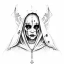 HORROR NUN tattoo design idea