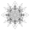 A snowflake mandala design incorporating elements of streaming technology tattoo design idea