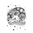 Starry Night Sky tattoo design idea