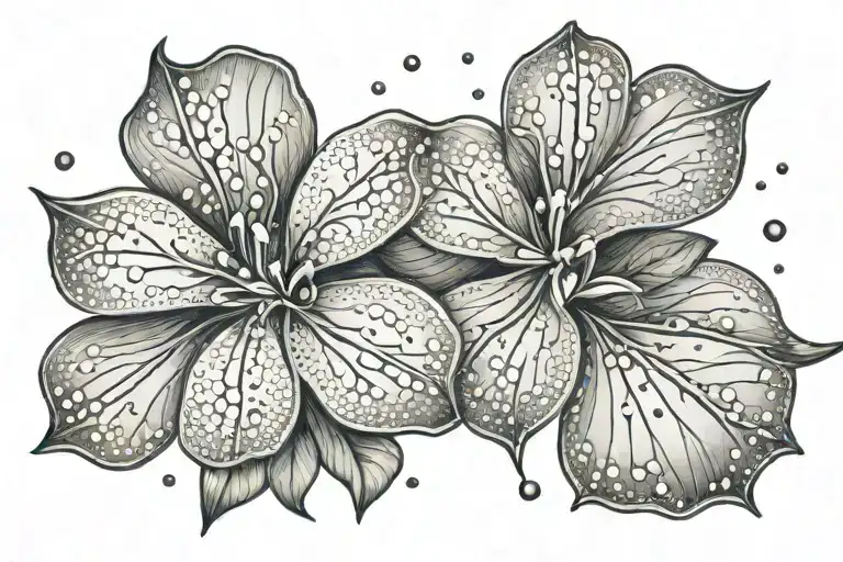 star jasmine flowers four leaf clover tattoo design idea