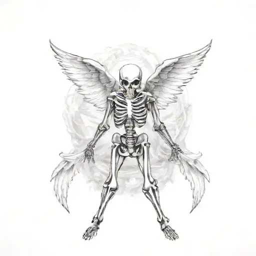 skeleton angel tattoo design idea