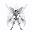 skeleton angel tattoo design idea