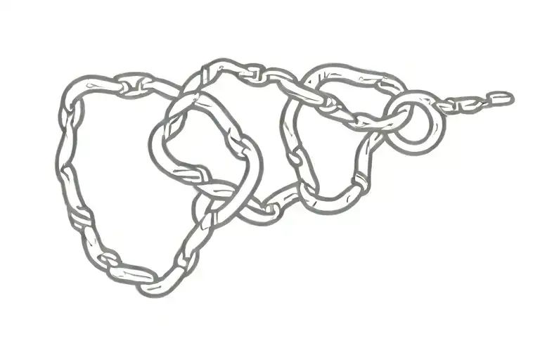 Broken chain links tattoo design idea