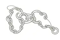 Broken chain links tattoo design idea