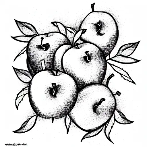 apples fall up from the apple tree tattoo design idea