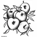 apples fall up from the apple tree tattoo design idea