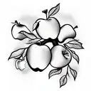 apples fall up from the apple tree tattoo design idea