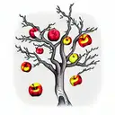 apples fall up from the apple tree tattoo design idea